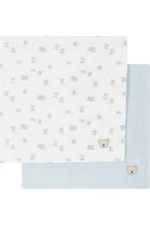 Steiff Unisex Baby Mullwindel 2er Pack Tragbare Decke, , One Size