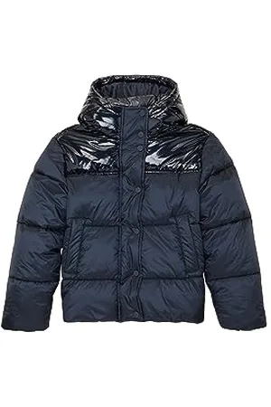 TOM TAILOR Mädchen 1038493 Shiny Puffer Winterjacke mit Kapuze, 10668-sky Captain Blue, 176