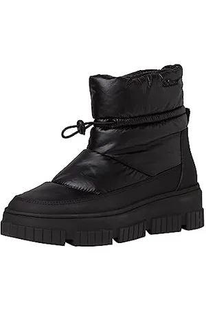 QS by s.Oliver Damen Winterstiefeletten ohne Absatz Gefüttert Plateau Vegan (Black), 42