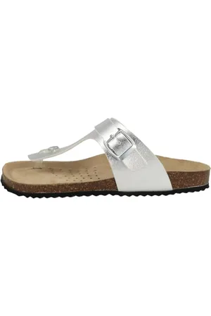 Geox D BRIONIA K Flip-Flop, Silver, 41 EU