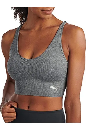 PUMA Damen Spejlløs sports-bh sports bras, Medium Heather Grey, M EU
