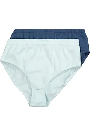 Ulla Popken Damen Slips, 2er-Pack, Uni, Biobaumwolle Slip, , 58-60