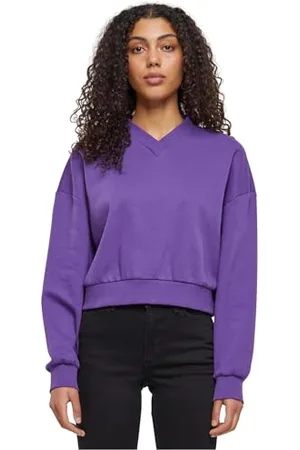 Urban classics Damen TB6090-Ladies Cropped V-Neck Sweatshirt, , 4XL