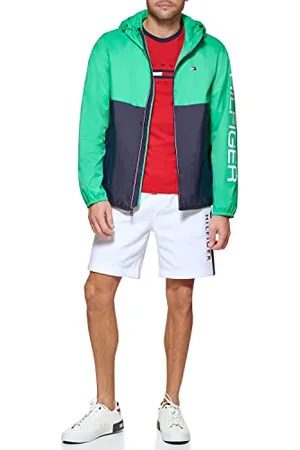 Tommy Hilfiger Herren Lightweight Active Water Resistant Hooded Rain Jacket Regenjacke, , XXL