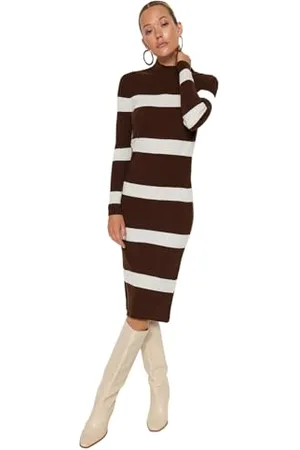 Trendyol Damen Bodycon Slim fit Knitwear Dress Kleid, , Small