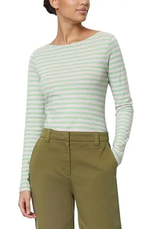 Marc O’ Polo Damen 402219652597 T-Shirt, Multi/Pure Mint, XXS