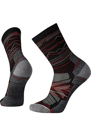 Smartwool Unisex Hike Light Cushion Mountain Range Pattern Crew Socks Hike Light Cushion Mountain Range Pattern Crew Socken, Black