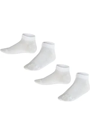 Falke Unisex Kinder Sneakersocken Happy Double Pack K Sn Baumwolle kurz einfarbig 2 Paar, , 27-30