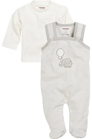 Playshoes Schnizler Unisex Baby Strampler-set Interlock Elefant 813021, , 68