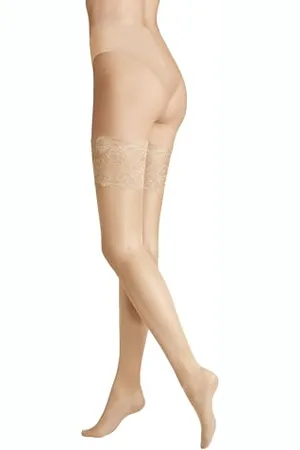 Hudson Damen Halterlose Strümpfe Glamour 20 Doppelsilikonstreifen 20 DEN L
