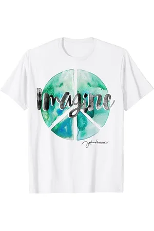 John Lennon Friedenszeichen T-Shirt, , Unisex, Kurzarm, Klassische Passform, Medium, US, Regular, Regular, Small, 38-41, 16-41, 1 Count, Erwachsene, Alltag, Designer-T-Shirts