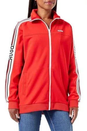 HUGO BOSS Damen Open Pink Jersey Jacket Flat, Open Pink, L EU