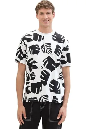 TOM TAILOR Herren Relaxed T-Shirt mit Allover-Print, , XS
