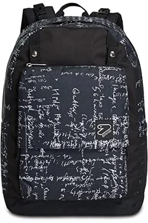 7 for all Mankind Wende-Rucksack, aus nachhaltigem Stoff, Geräumige Schultasche für Teenager, Mädchen & Jungen, 2 Muster, für Schule, Sport&Freizeit, Doubleface; mit Kopfhörern, , WHITE SCRIPT