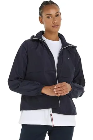 Tommy Hilfiger Damen Jacke Transitional Hooded Windbreaker Windjacke, , L