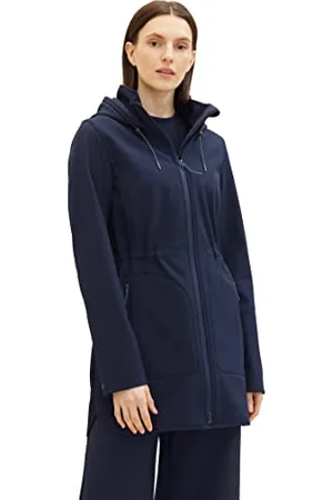 TOM TAILOR Damen 1037940 Softshell Mantel mit Kapuze, 10668-sky Captain Blue, M