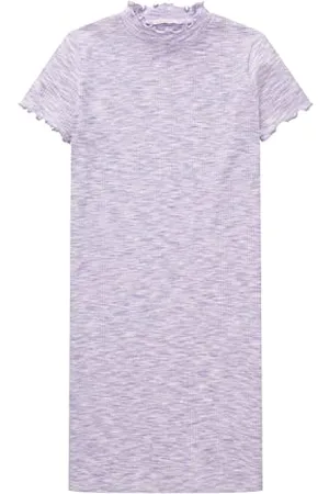 TOM TAILOR Mädchen Kinder Rippkleid mit Stehkragen 1035145, Lila, 176
