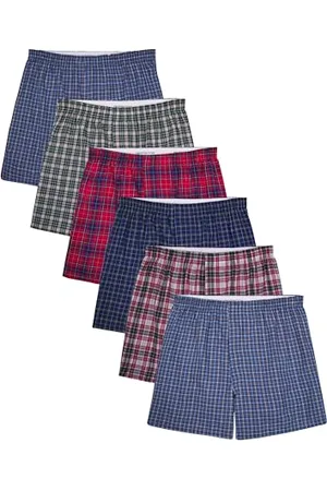 Fruit Of The Loom Herren Tag Free Woven Boxer Shorts, Relaxed Fit, Moisture Wicking, Assorted Color Multipacks Boxershorts, Verschiedene Karomuster, Medium (6er Pack)