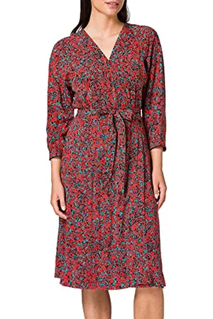 Tommy Hilfiger Damen WW0WW30998 Kleid, Camo Floral/Daring Scarlet, 34 Regular
