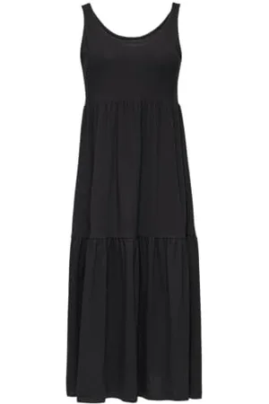 QS by s.Oliver Damen 2146451 Midi Kleid mit Volants, , XS