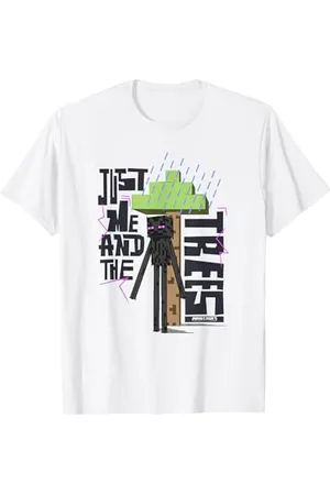 Minecraft Just Me And The Trees Enderman Covering From Rain T-Shirt