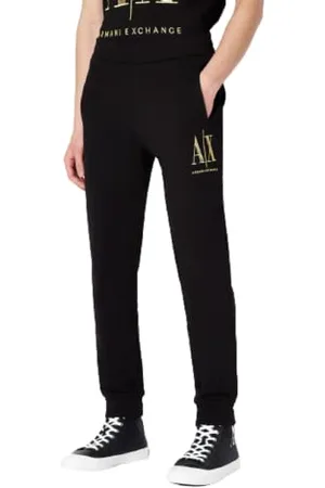 Armani Exchange Herren Symbol, Bündchen am Bein, goldfarbenes Logo, Hose. Casual Pants, Black, M