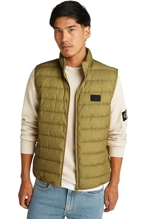 Calvin Klein Herren Weste Down Vest Steppweste, Grün , XXL