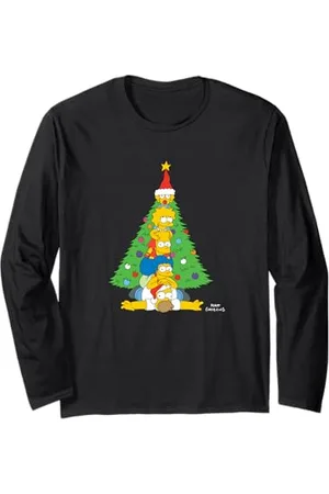 The Simpsons Holiday Family Christmas Tree Stack Langarmshirt