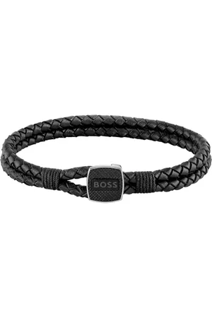 HUGO BOSS Jewelry Lederarmband für Herren Kollektion SEAL Schwarz - 1580047S