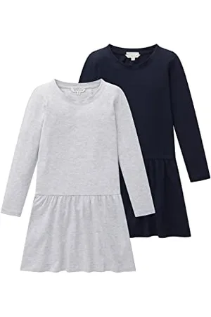 TOM TAILOR Mädchen Kinder Kleid im Doppelpack 1034768, Grau, 92-98
