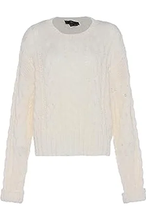 Faina Damen Vintage Fried Dough Twists Rundhals Strickpullover Größe M/L