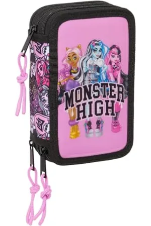 Safta Monster High Drama Schulmäppchen mit 37 Utensilien, Kindermäppchen, ideal für Kinder von 5 bis 14 Jahren, bequem und vielseitig, Qualität und Widerstandsfähigkeit, 12,5 x 5,5 x 19,5 cm, , M