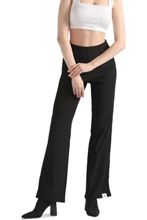 Calvin Klein Jeans Damen Hose Split Straight Rib Stoffhose, , XS