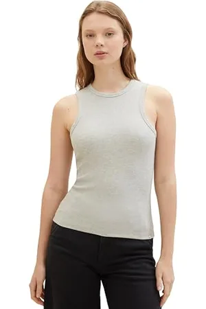 TOM TAILOR Damen Basic Top mit Rippstruktur, , M