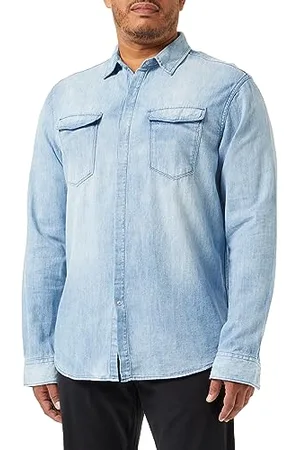 Replay Herren Jeanshemd Langarm aus Baumwolle, (Blau), XS