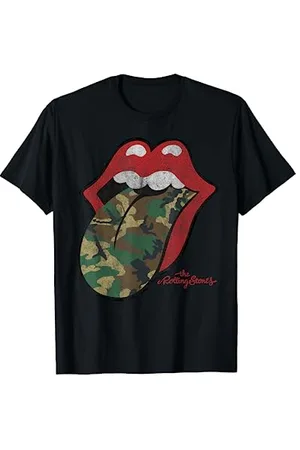 The Rolling Stones Offizielle Rolling Stones Distressed Camo Zunge T-Shirt