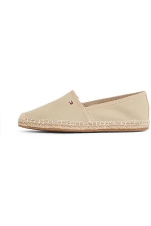 Tommy Hilfiger Damen Espadrilles Flag Canvas mit Logo, Beige (Horseradish), 38