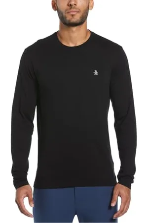 Original Penguin Original Pengun Herren Long Sleeved Small Embroidered Logo T-Shirt, , S