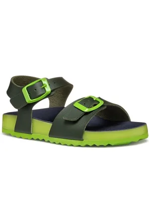 Geox J Ghita Boy C Sandal, Dk Green/Lime, 37 EU