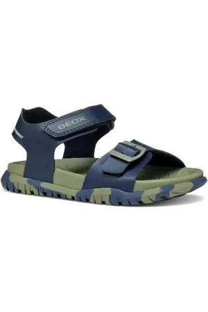Geox J FUSBETTO BO Sandal, Navy/Military, 32 EU