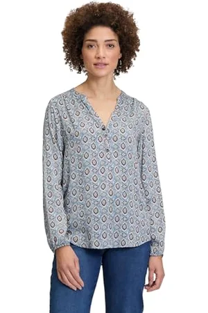 Cartoon Damen Casual-Bluse mit Muster /Blau,38