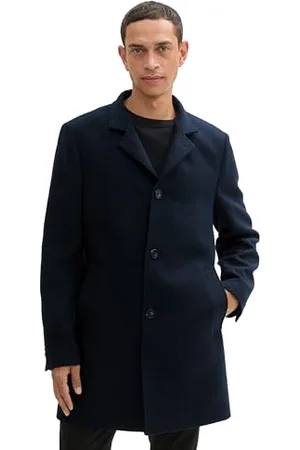 TOM TAILOR Herren 1042474 Wollmantel mit Knopfleiste, 10668-Sky Captain Blue, XXL