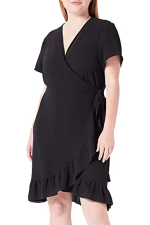 Noisy May Damen Nmclara Bianca S/S Wrap Dress Curve Kleid, , 44 EU