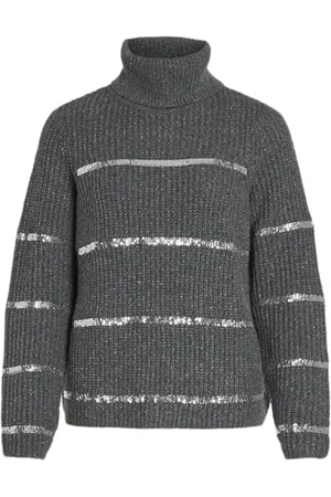 VILA Visacha Roll-Neck L/S Glitter Knit Top