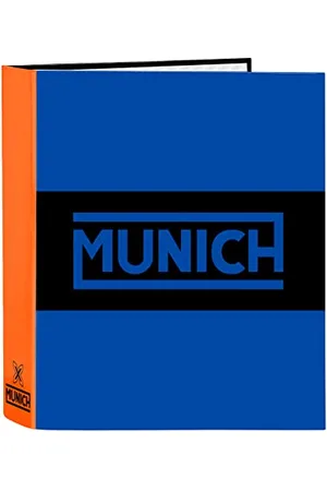 Safta MUNICH Folio-Ordner, 4 Ringe, ideal für Kinder verschiedener Altersgruppen, bequem und vielseitig, Qualität und Stärke, 27 x 6 x 33 cm, Elektroblau, , Estándar, Lässig