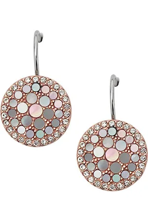 Fossil Ohrringe Für Frauen, 1,27 Cm Rose Gold Edelstahl-Ohrringe, JF01737791