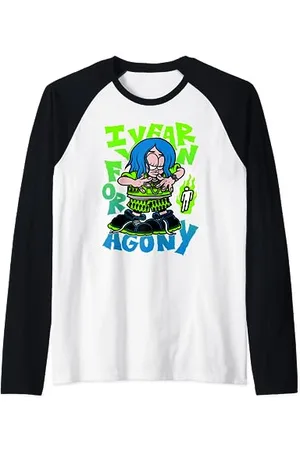 Billie Eilish Anime Cartoon Raglan Shirt, Weiß, S, Unisex, Fans von , Anime-Enthusiasten