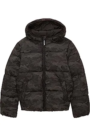 TOM TAILOR Jungen 1038539 Puffer Winterjacke mit Kapuze, 32833-black Reflective dot Design, 152