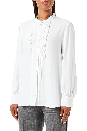 Seidensticker Damen Bluse - Fashion Bluse - Regular Fit – Stehkragen - Langarm - Rüschen – 100% Viskose, , 42