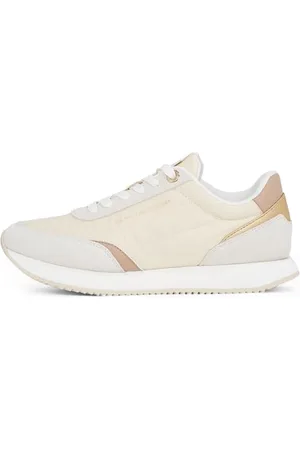 Tommy Hilfiger Damen Runner Sneaker Essential Sportlich, Mehrfarbig (Muslin/Claystone), 36